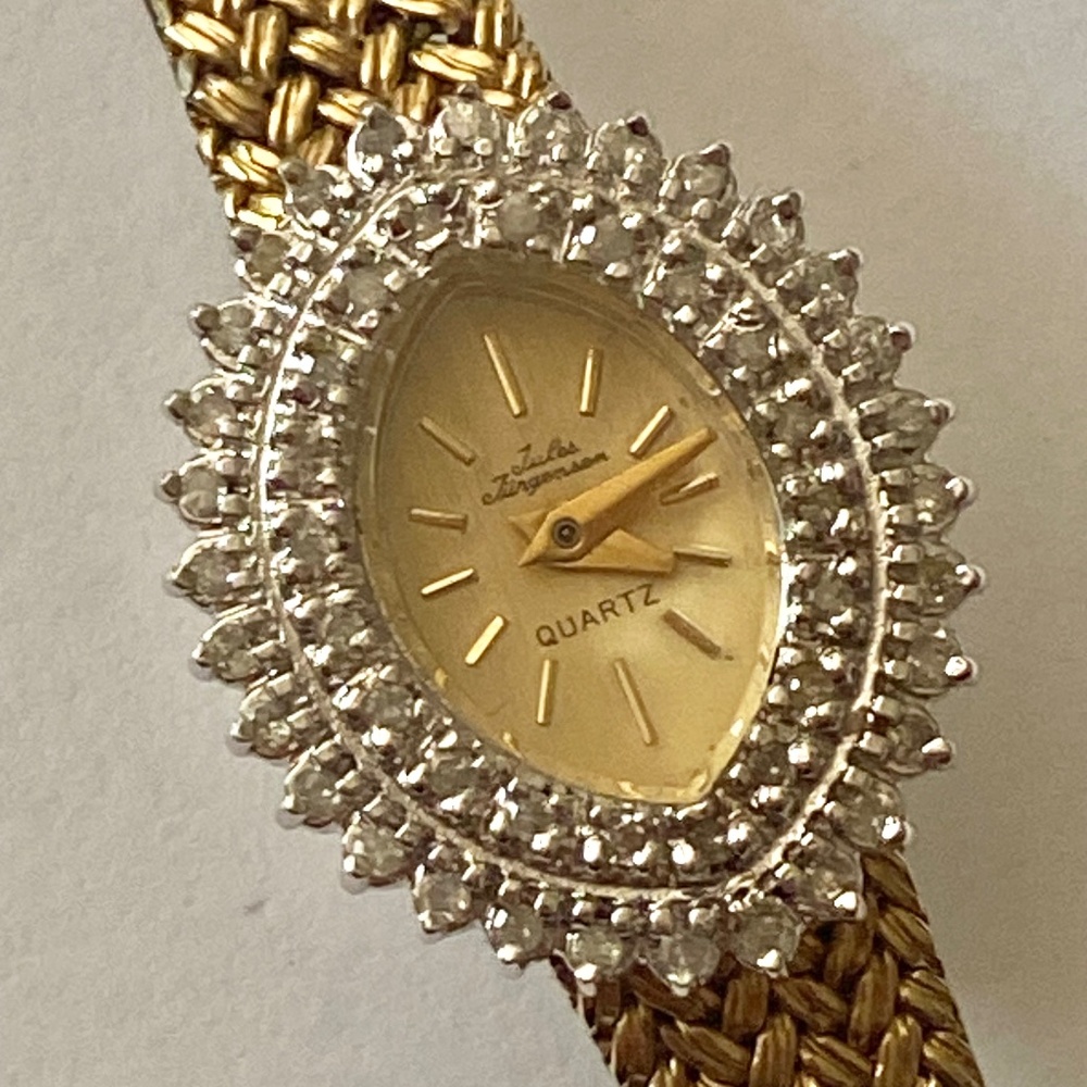 Very Rare Jules Jorgensen diamond watch arquise shaped